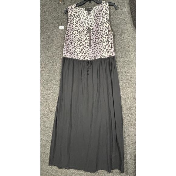 Lane Bryant Dress Womens 14/16 Animal Print Sleeveless Midi Maxi Summer Rayon - Picture 1 of 6